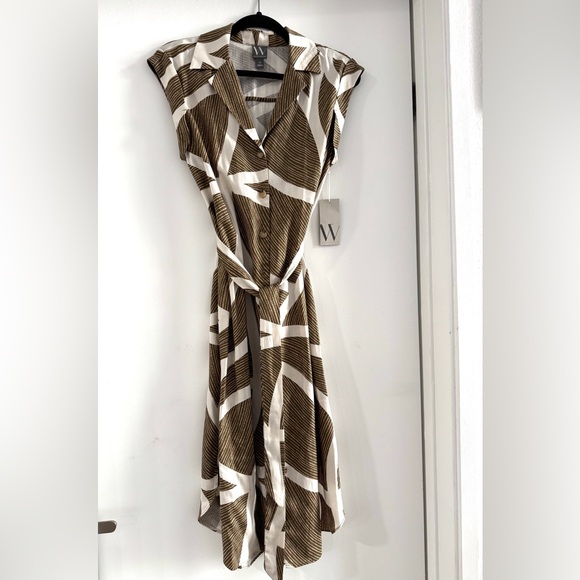 Worthington Dresses & Skirts - Worthington Brown and White Patterned Midi Dress